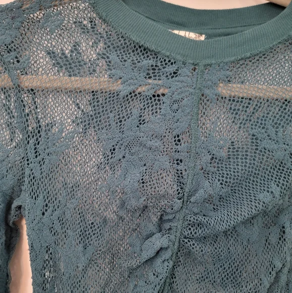 Free People Sheer Floral Lace Top - Picture 3 of 5